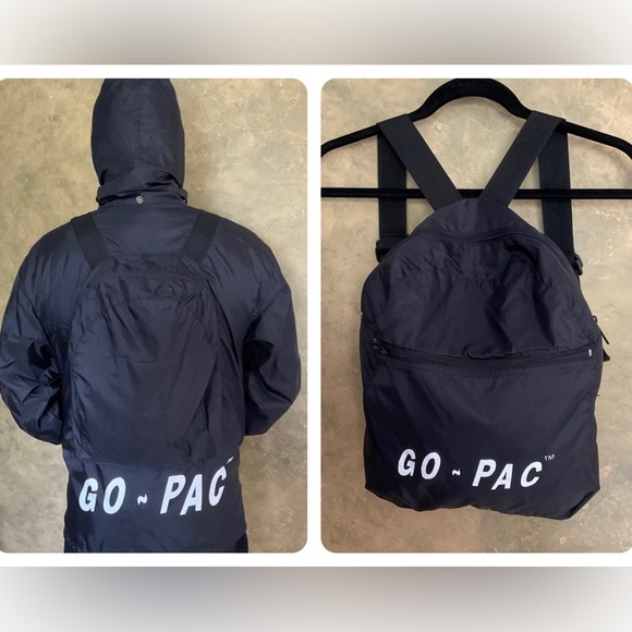 Vintage GO-PAC Convertible Backpack Nylon Jacket - Picture 1 of 15